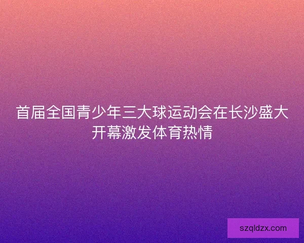 首届全国青少年三大球运动会在长沙盛大开幕激发体育热情