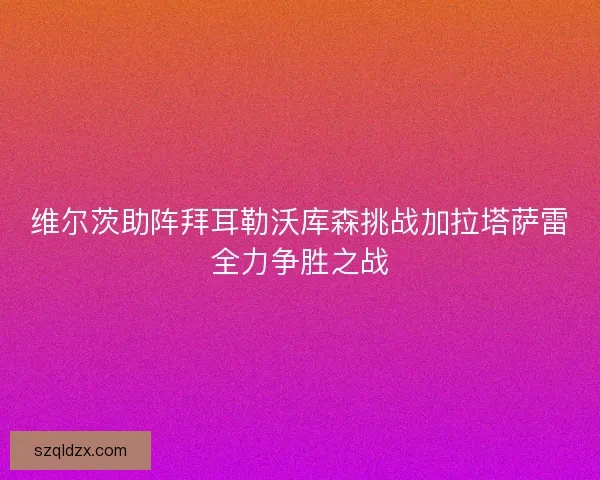 维尔茨助阵拜耳勒沃库森挑战加拉塔萨雷全力争胜之战 维尔茨助阵拜耳勒沃库森挑战加拉塔萨雷全力争胜之战